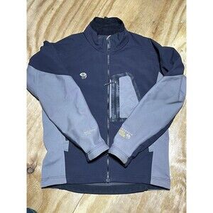 mountain hardwear jacket men medium wind stopper black gray zip mock neck G3